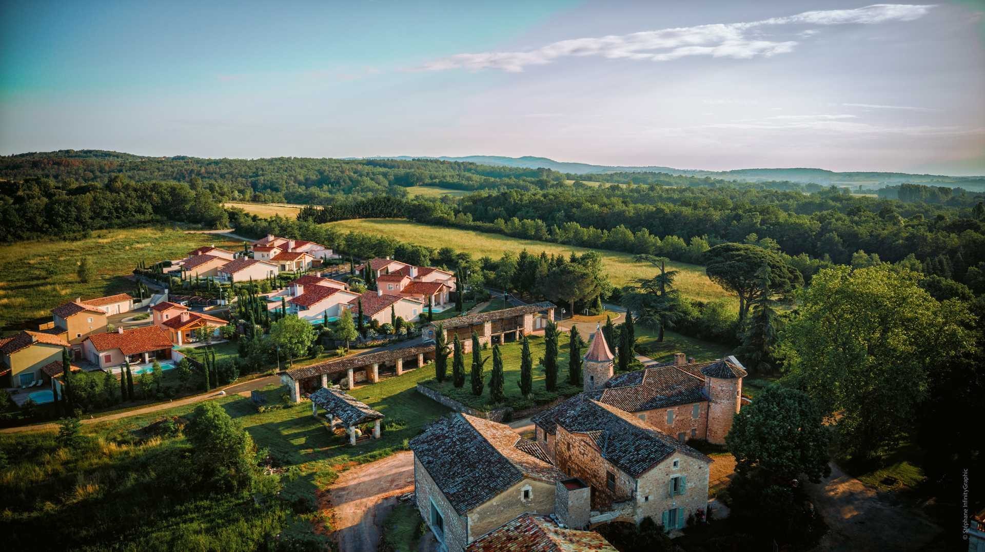 Vue aérienne du Domaine de la Durantie, destination Hestia